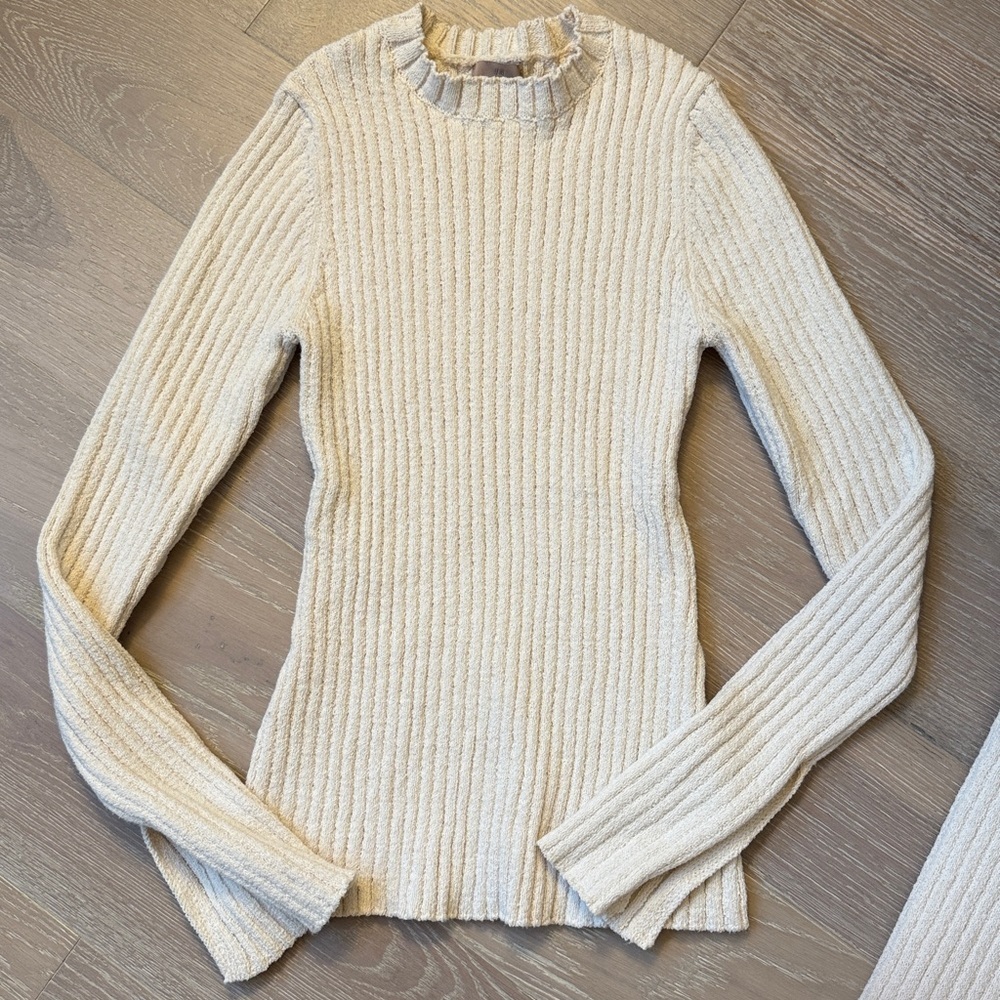 H&M Ribbed Lounge Set Cream - Picture 2 of 5